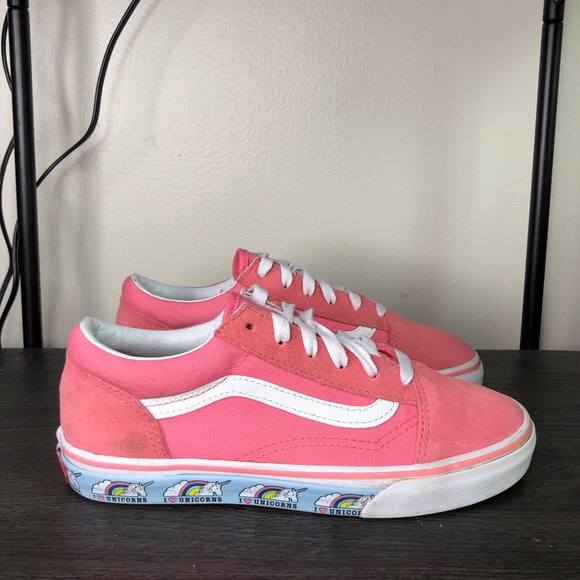 Vans Shoes Vans Pink I Love Unicorns Old Skool Sneakers Sz 55 Youth